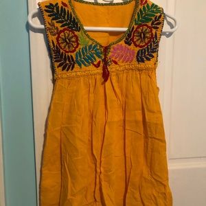 Embroidery floral shirt dress